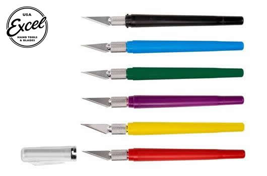 Excel Tools - EXL16040 - Tool - Knife - K40 - with Pocket Clip on Knife and Twist Off Cap - 1 of 6 Assorted Colors