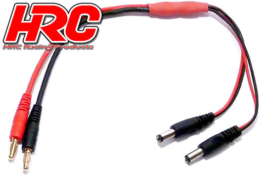 HRC Racing - HRC9122 - Charger Lead - 4mm Bullet to Futaba / Hitec Transmitter - 300mm - Gold