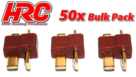 HRC Racing - HRC9031C - Connector - Ultra T Plug - Male (50 pcs) - Gold
