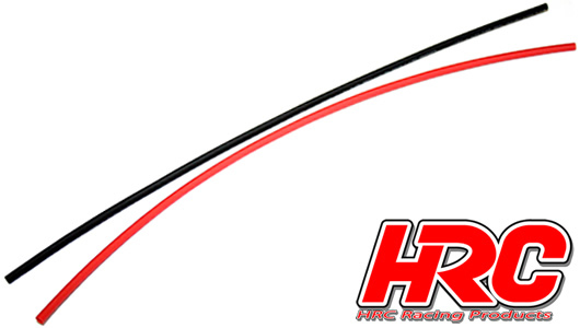 HRC Racing - HRC5111 - Gaine Thermorétractable -  2mm - rouge et noir (250mm chacun)