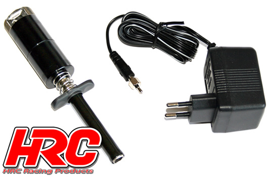 HRC Racing - HRC3085 - Glühkerzenstecker - mit Anzeige und Akku - 1800 mAh - mit Lader - Schwarz