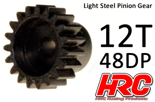 HRC Racing - HRC74812 - Pinion Gear - 48DP - Steel - Light - 12T