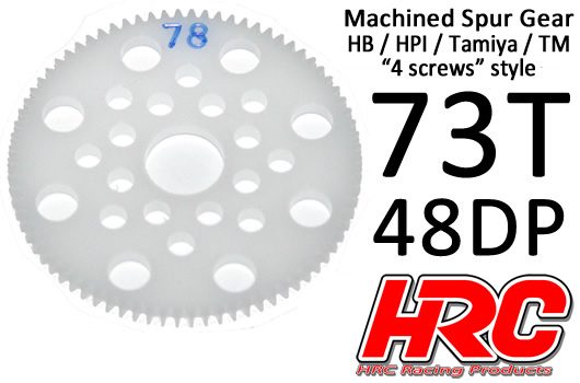 HRC Racing - HRC74873P - Hauptzahnrad - 48DP - Low Friction Gefräst Delrin - HPI/HB/Tamiya Style -  73Z