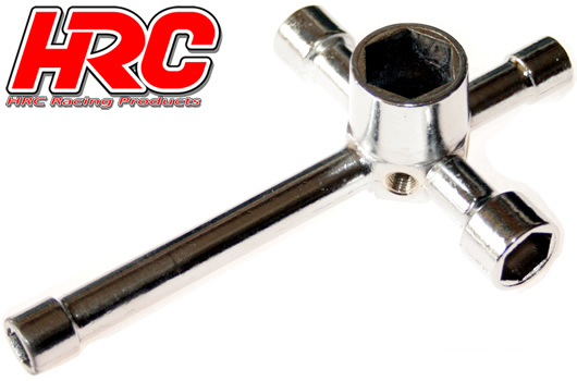 HRC Racing - HRC4010 - Outil - Clé à tube multiple en croix - 7 / 8 / 10 / 12 / 17mm