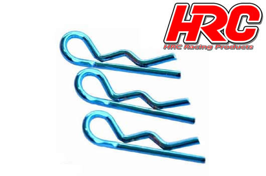 HRC Racing - HRC2071BL - Karosserieklammern - 1/10 - Kurz - Klein Kopf - Blau (10 Stk.)
