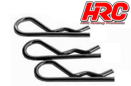 HRC Racing - HRC2073BK - Clips de carrosserie - 1/8 - courts - petite boucle - Noir (10 pces)