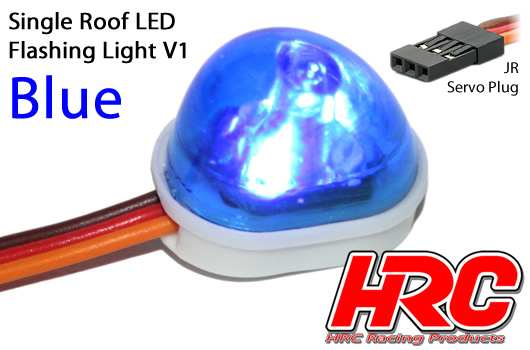 HRC Racing - HRC8736B - Light Kit - 1/10 TC/Drift - LED - JR Plug - Single Roof Flashing Light V1 - Blue