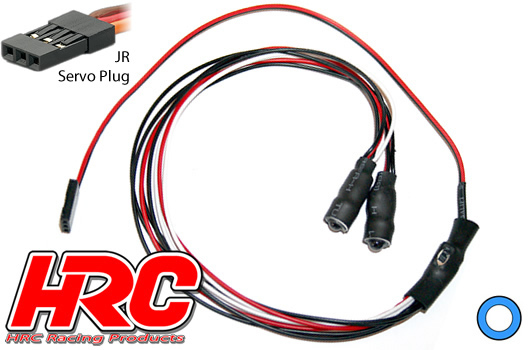 HRC Racing - HRC8711 - Light Kit - 1/10 TC/Drift - LED - JR Plug - "Angel Eyes" LEDs (outside blue, center white)