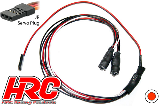HRC Racing - HRC8712 - Light Kit - 1/10 TC/Drift - LED - JR Plug - "Angel Eyes" LEDs (outside white, center red)