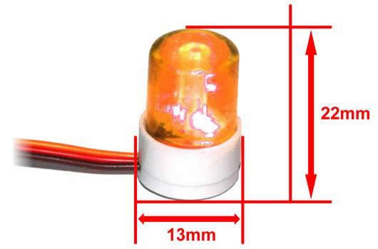 Light Kit - 1/10 TC/Drift - LED - JR Plug - Single Roof Flashing Light V2 - Orange