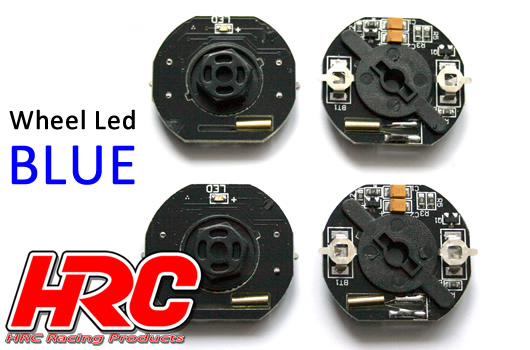 HRC Racing - HRC8741B - Set d'éclairage - 1/10 TC/Drift - LED - éclairage de roue - 12mm Hex - Bleu (4 pces)
