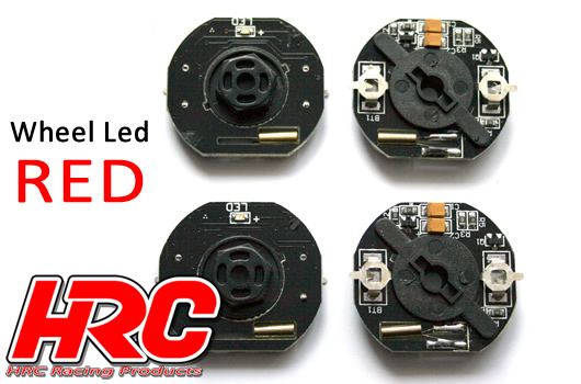HRC Racing - HRC8741R - Set d'éclairage - 1/10 TC/Drift - LED - éclairage de roue - 12mm Hex - Rouge (4 pces)