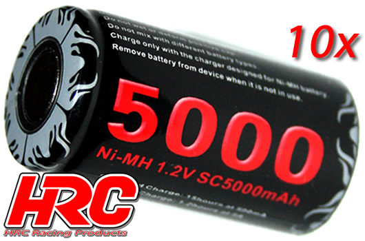 HRC Racing - HRC05150B - Accu - 1 Elément - 1.2V 5000mAh (10 pces Bulk Pack)