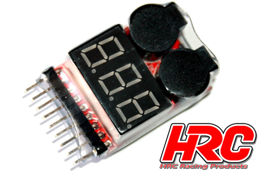 HRC Racing - HRC9374 - Electronic - LiPo/LiFe/LiIon 1S-8S Monitor & Alarm