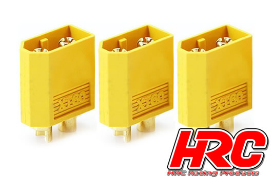 HRC Racing - HRC9094A - Connector - XT60 - Male (3 pcs) - Gold