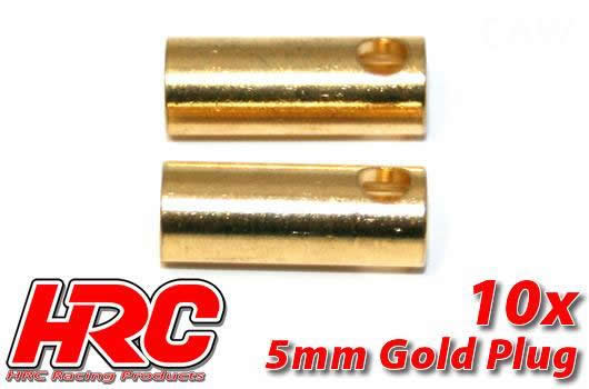 HRC Racing - HRC9005F - Connector - 5.0mm - Female (10 pcs) - Gold
