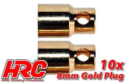HRC Racing - HRC9008F - Connector - 8.0mm - Female (10 pcs) - Gold