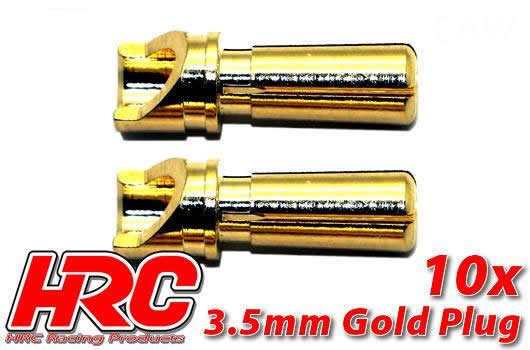 HRC Racing - HRC9003M - Connector - 3.5mm - Male (10 pcs) - Gold