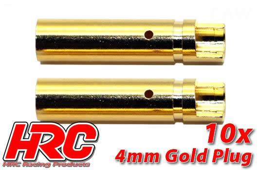 HRC Racing - HRC9004F - Connector - 4.0mm - Female (10 pcs) - Gold