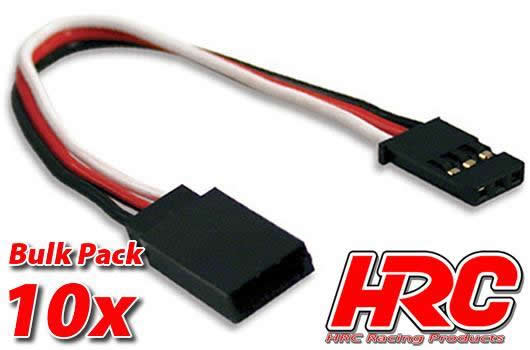 HRC Racing - HRC9230B - Servo Extension Cable - Male/Female - FUT -  10cm Long - BULK 10 pcs - 22AWG