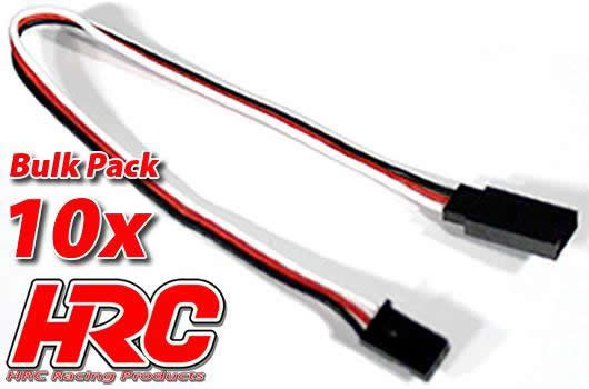 HRC Racing - HRC9231B - Servo Extension Cable - Male/Female - FUT -  20cm Long - BULK 10 pcs - 22AWG