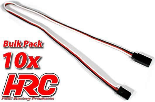 HRC Racing - HRC9232B - Prolongateur de servo - Mâle/Femelle - FUT -  30cm Long - BULK 10 pces - 22AWG