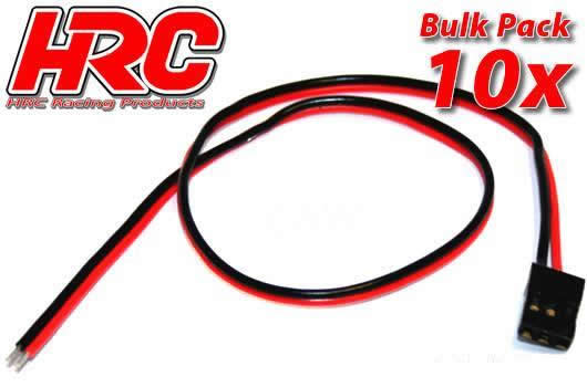 HRC Racing - HRC9218B - Battery Cable - JR  -  30cm Long - BULK 10 pcs - 22AWG