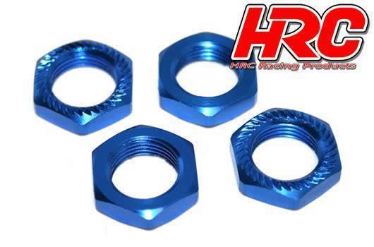 HRC Racing - HRC1057BL - Ecroux de roues 1/8 - 17mm x 1.25 - strié flasqué - Bleu (4 pces)
