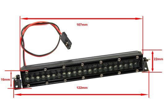 Light Kit - 1/10 or Monster Truck - LED - JR Plug - Multi-LED Roof Bar Light Block - 44 LEDs Yellow