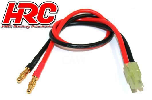 HRC Racing - HRC9112 - Charger Lead - 4mm Bullet to Mini Tamiya Battery Plug - 300mm - Gold