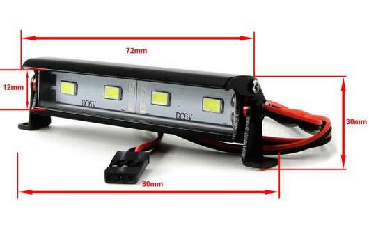 Light Kit - 1/10 or Monster Truck - LED - JR Plug - Multi-LED Roof Bar Light Block - 4 LEDs