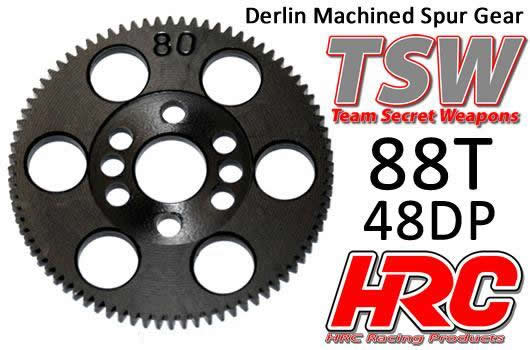 HRC Racing - HRC74888T - Spur Gear - 48DP - Low Friction Machined Delrin -  88T