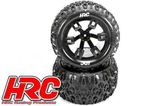 HRC Racing - HRC61152B - Tires - 1/10 Truck - mounted - Black Wheels - 14mm Hex - HRC Pathfinder (2 pcs)