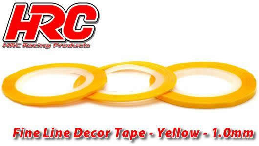 HRC Racing - HRC5061YE10 - Fine Line Decor Tape - 1.0mm x 15m - Yellow Metallic (15m)