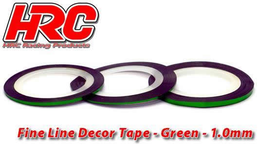 HRC Racing - HRC5061GR10 - Fine Line Decor Tape - 1.0mm x 15m - Green Metallic (15m)