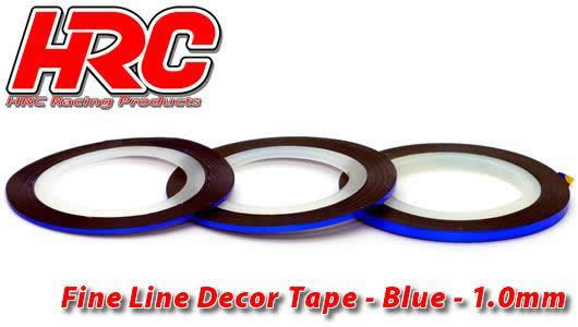 HRC Racing - HRC5061BL10 - Feines Liniendekor-Klebeband - 1.0mm x 15m - Blau Metallic (15m)