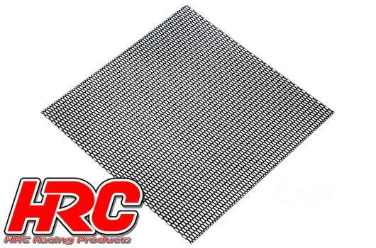 HRC Racing - HRC25401F - Karosserieteile - 1/10 Zubehör - Scale - Rostfreier Stahl - modifiziert Gitter von Luftzufuhr - 100x100mm - Oval - Schwarz