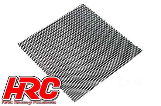 HRC Racing - HRC25401G - Karosserieteile - 1/10 Zubehör - Scale - Rostfreier Stahl - modifiziert Gitter von Luftzufuhr - 100x100mm - Wabe - Schwarz