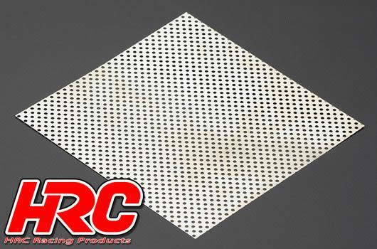 HRC Racing - HRC25401I - Karosserieteile - 1/10 Zubehör - Scale - Rostfreier Stahl - modifiziert Gitter von Luftzufuhr - 100x100mm - Perforated - Silber