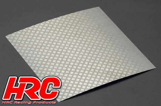 HRC Racing - HRC25401J - Karosserieteile - 1/10 Zubehör - Scale - Rostfreier Stahl - modifiziert Gitter von Luftzufuhr - 100x100mm - 3-Bar Thread - Silber