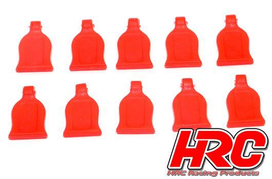 HRC Racing - HRC2041RE - Body Clips Tabs - for 1/10 clips - Red (10 pcs)