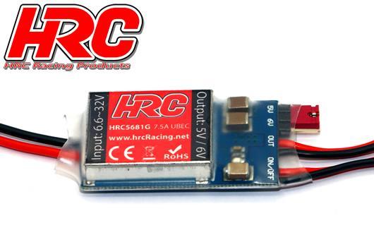 HRC Racing - HRC5681G - Electronic - UBEC - Input 6.6~32V - Output 5V or 6V 7.5Amp - with Switch