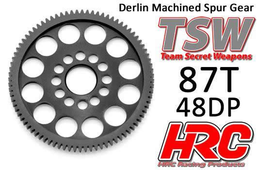HRC Racing - HRC74887LW - Spur Gear - 48DP - Low Friction Machined Delrin - Ultra Light  -  87T