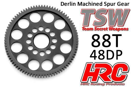 HRC Racing - HRC74888LW - Spur Gear - 48DP - Low Friction Machined Delrin - Ultra Light -   88T