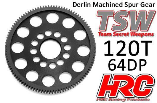 HRC Racing - HRC764120LW - Corona - 64DP - Low Friction Machined Delrin - Ultra Light  - 120T
