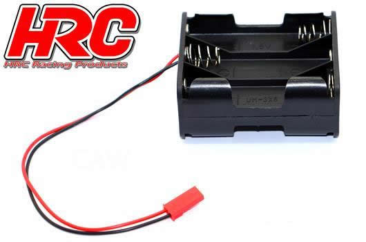 HRC Racing - HRC9271D - Battery Holder - AA - 6 Cells - Square - with BEC connector
