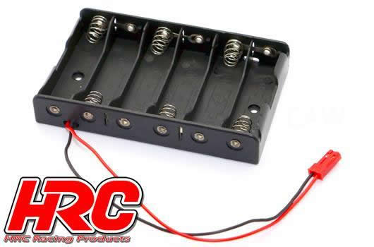 HRC Racing - HRC9271E - Batteriehalterung - AA - 6 Zellen - Flach - mit BEC Stecker
