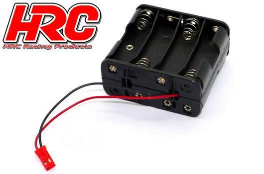 HRC Racing - HRC9271F - Battery Holder - AA - 8 Cells - Square - with BEC connector