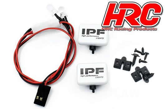 HRC Racing - HRC8723B2 - Light Kit - 1/10 or Monster Truck - LED - JR Plug - IPF Cover - 2x White LED