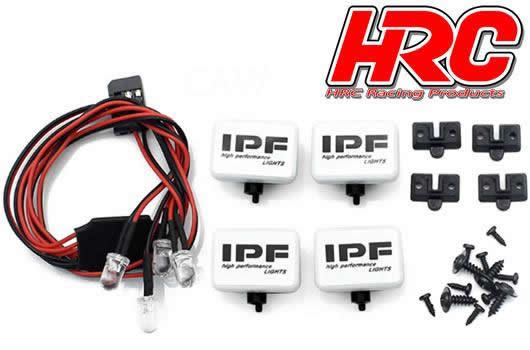 HRC Racing - HRC8723B4 - Lichtset - 1/10 oder Monster Truck - LED - JR Stecker - IPF Cover - 4x Weiss LED
